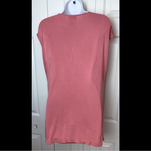 SOFT SURROUNDINGS Pink Jersey Knit Top Shirt Blouse Tunic Crossover Wrap VNeck - Picture 4 of 6